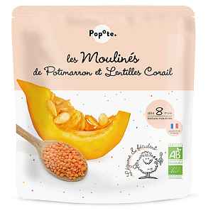 POPOTE Dýně s červenou čočkou 8m+ BIO 180 g
