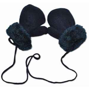 YO ! Zimní kojenecké rukavičky s kožíškem - se šňůrkou YO-granát/granátový kožíšek