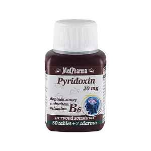 MedPharma Pyridoxin 20 mg – doplněk stravy s obsahem vitaminu B6 37 tablet