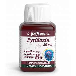 MedPharma Pyridoxin 20 mg – doplněk stravy s obsahem vitaminu B6 37 tablet