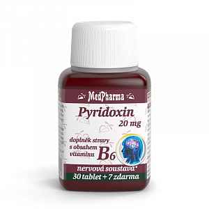MedPharma Pyridoxin 20 mg – doplněk stravy s obsahem vitaminu B6 37 tablet