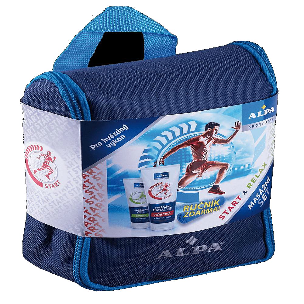 ALPA Sport dárkové balení ALPA masážní emulze HŘEJIVÁ 210 ml + ALPA SPORT gel 210 ml +ručník