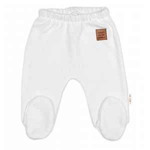 Baby Nellys Pletené kojenecké polodupačky Hand Made, bílé, vel. 68