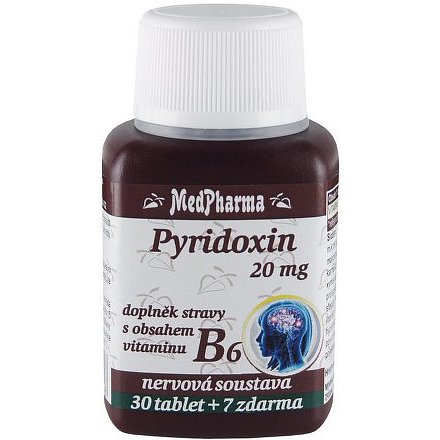 MedPharma Pyridoxin 20 mg – doplněk stravy s obsahem vitaminu B6 37 tablet