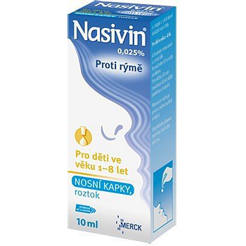 Nasivin 0.025 % nosní kapky 10 ml