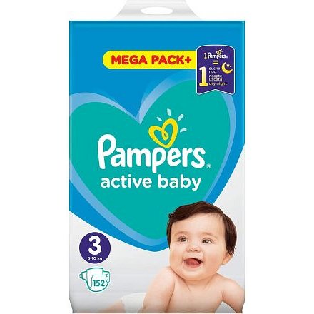 Pampers Active Baby Mega Pack S3 152ks