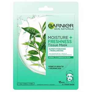 Garnier  čisticí pleťová maska se zeleným čajem Moisture + Freshness (Tissue Super Hydrating & Purifying  mask) 1 ks