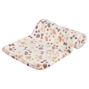 Deka pro psy LINGO kosti,tlapky 100x150cm bílá/béžovTR