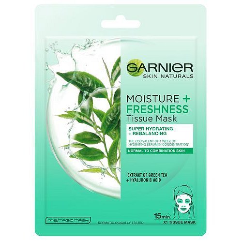 Garnier  čisticí pleťová maska se zeleným čajem Moisture + Freshness (Tissue Super Hydrating & Purifying  mask) 1 ks