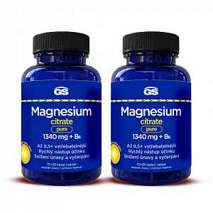 GS Magnesium citrate pure 1340mg+B6 tbl.70+30 - balení 2 ks