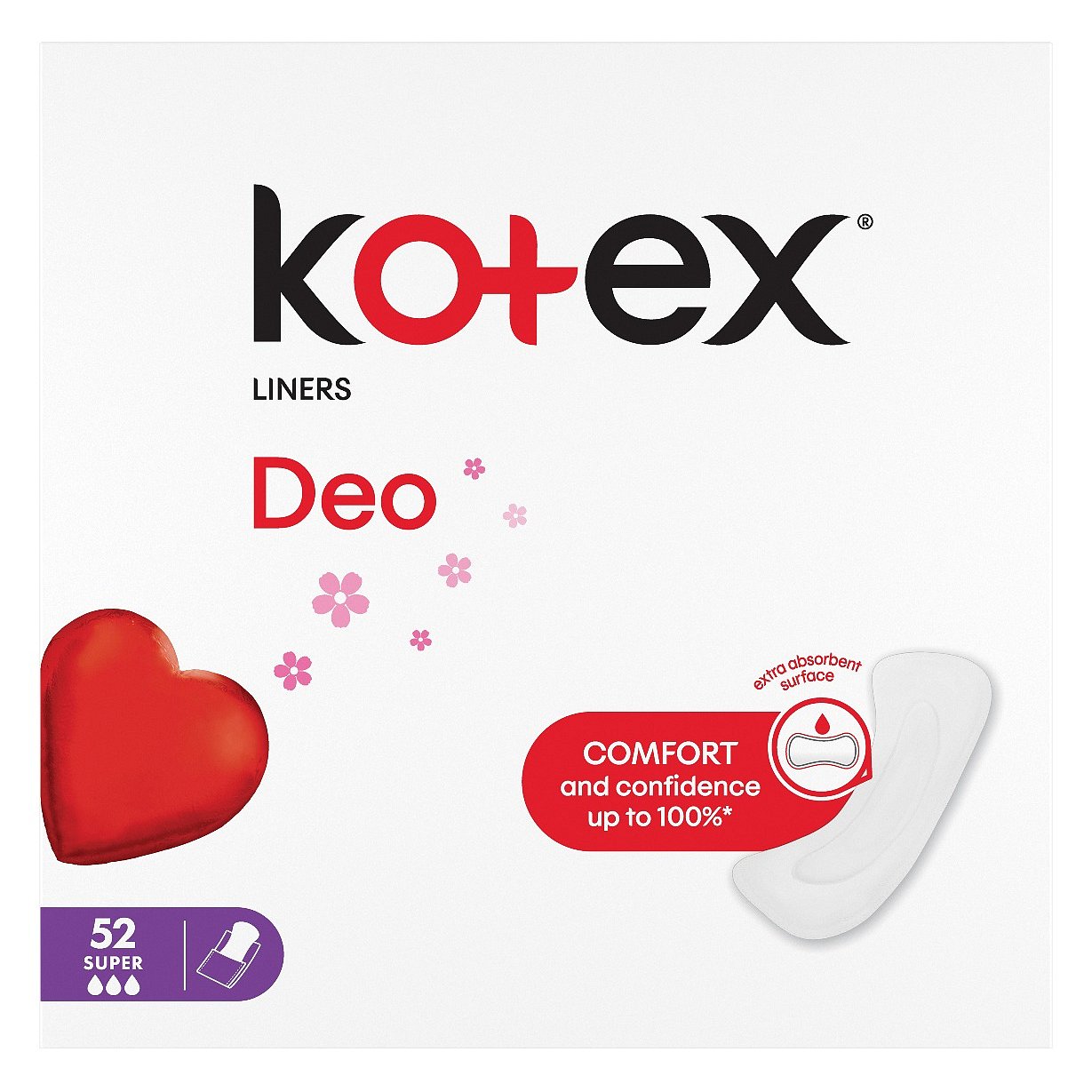 Kotex Liners Super Deo slipové vložky 52 ks