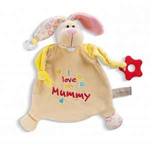 Nici Muchláček Králíček s kousátkem a úchytkou na dudlík 25x25cm