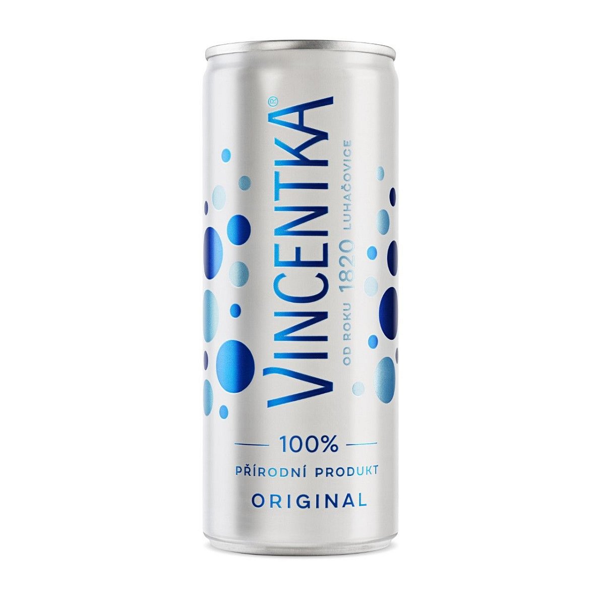 Vincentka Přírodní minerální voda plech 250 ml