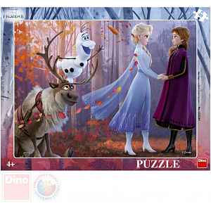 DINO Puzzle deskové 32x24cm Frozen 2 (Ledové Království) v rámečku 40 dílků