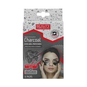 Beauty Formulas Gelové náplasti pod oči s aktivním uhlím 6 párů