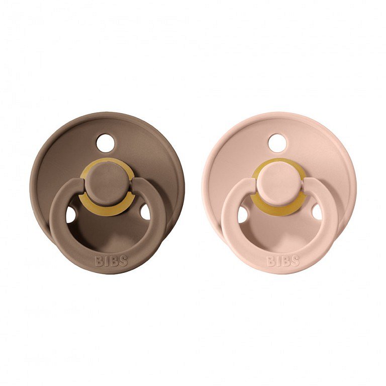 BIBS Colour dudlíky z přírodního kaučuku 2 ks vel. 1 Dark Oak / Blush