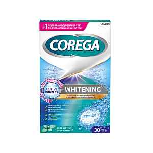 Corega Whitening Antibakteriální tablety 30 ks
