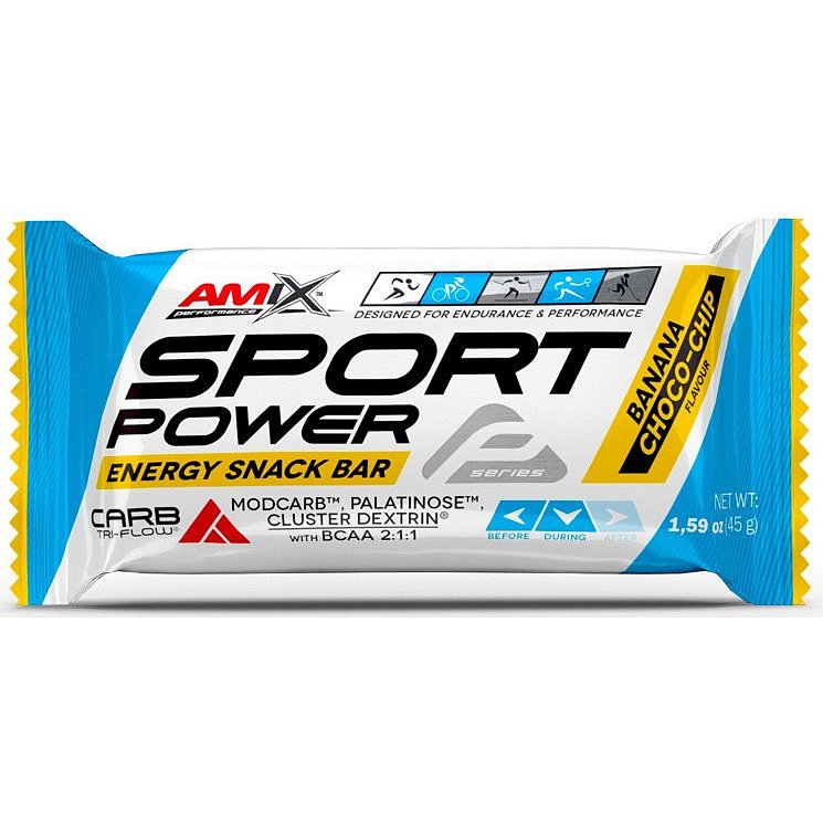 AMIX, Sport Power Energy Snack Bar, Banán-čokoláda, 45g