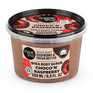 Organic Shop Tělový peeling Malina a kakaové máslo 250 ml