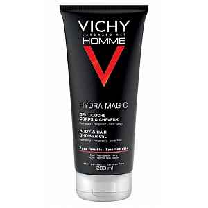 Vichy Homme Hydra Mag C Hydratační povzbuzující sprchový gel na tělo a vlasy 200ml