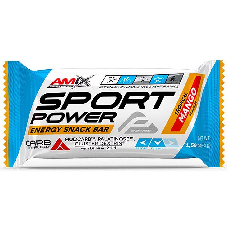 AMIX, Sport Power Energy Snack Bar, Mango, 45g