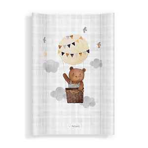 Albero Mio Přebalovací podložka na postýlku, tvrdá, 70×47 cm, Medvěd v balónu