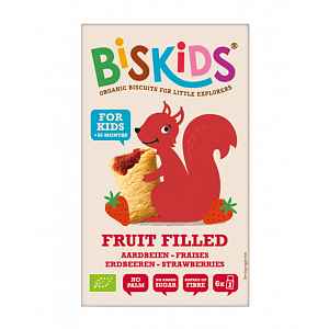 Biskids BIO měkké dětské sušenky s jahodovým pyré 36m+ 6 ks