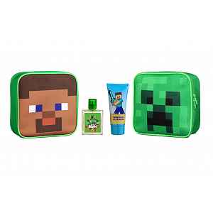 Air-Val Minecraft Dárkový set taška, toaletní voda a sprchový gel 3 ks