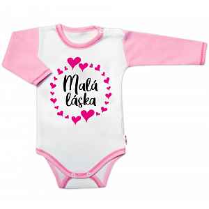 Baby Nellys Body dl. rukáv s vtip. textem   Malá láska vel.  80, holka