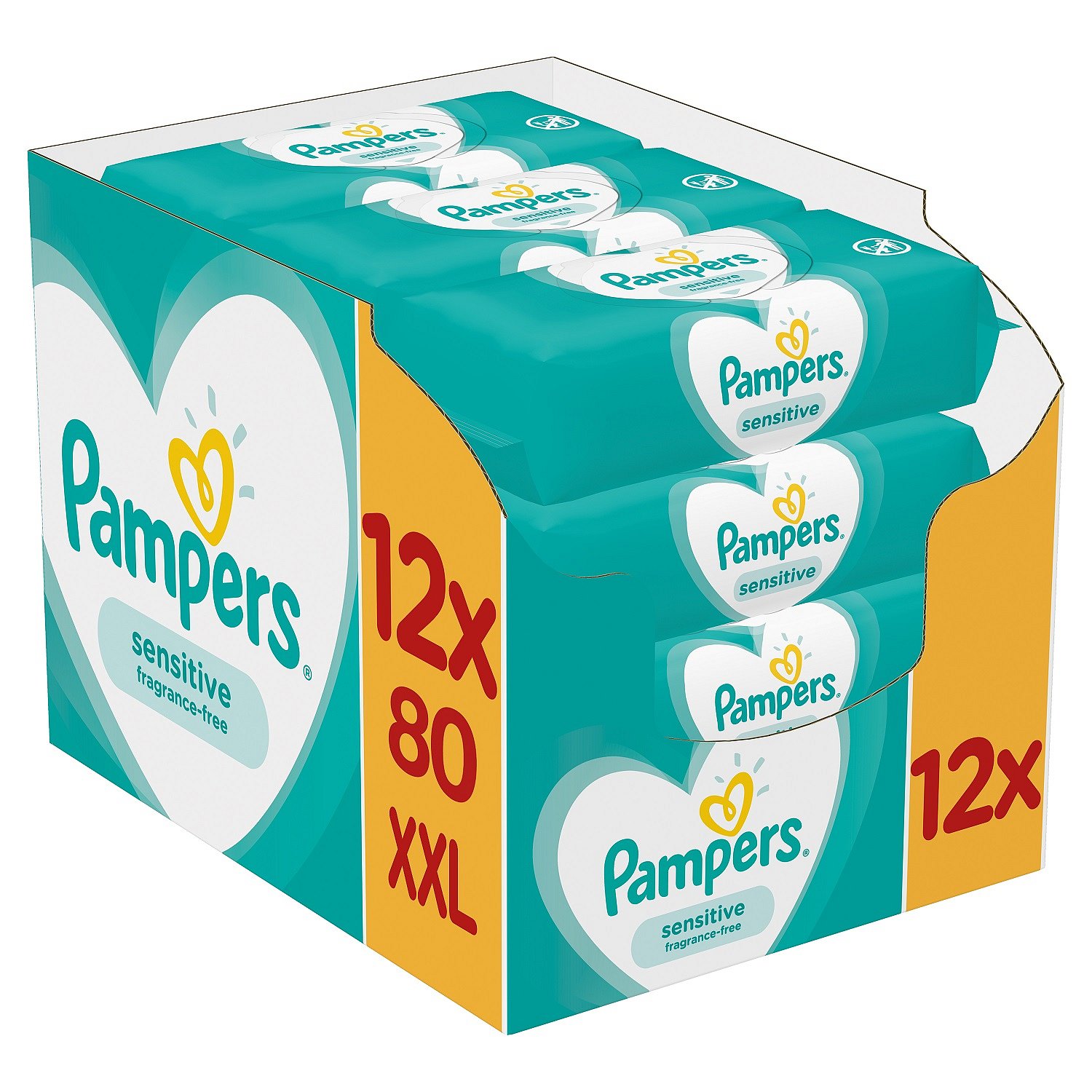 12x PAMPERS Sensitive XXL 80 ks - vlhčené ubrousky