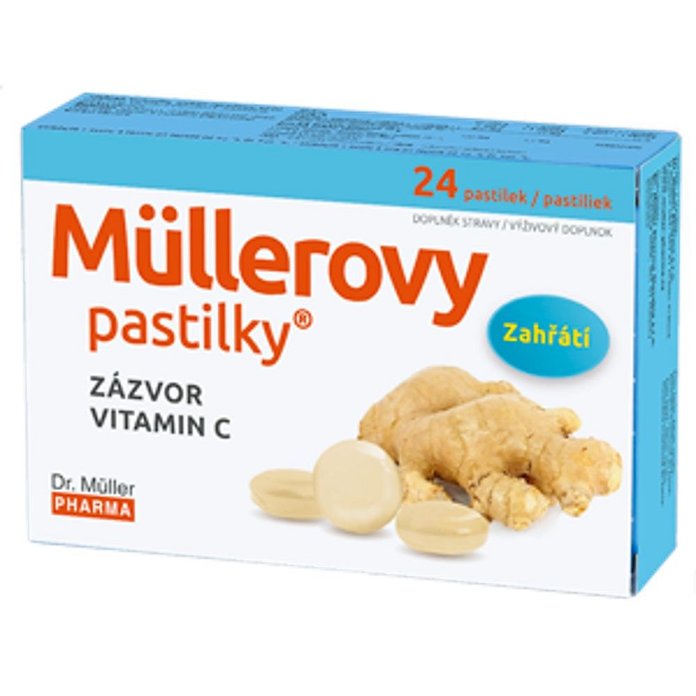 DR. MÜLLER Müllerovy pastilky se zázvorem a vitamínem C 24 ks