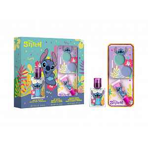 Air-Val Stitch Dárkový set toaletní voda, lesk na rty a oční stíny 3 ks