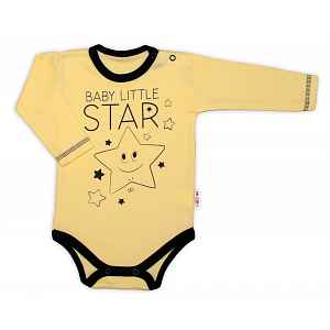Baby Nellys Body dlouhý rukáv, žluté, Baby Little Star vel.  80