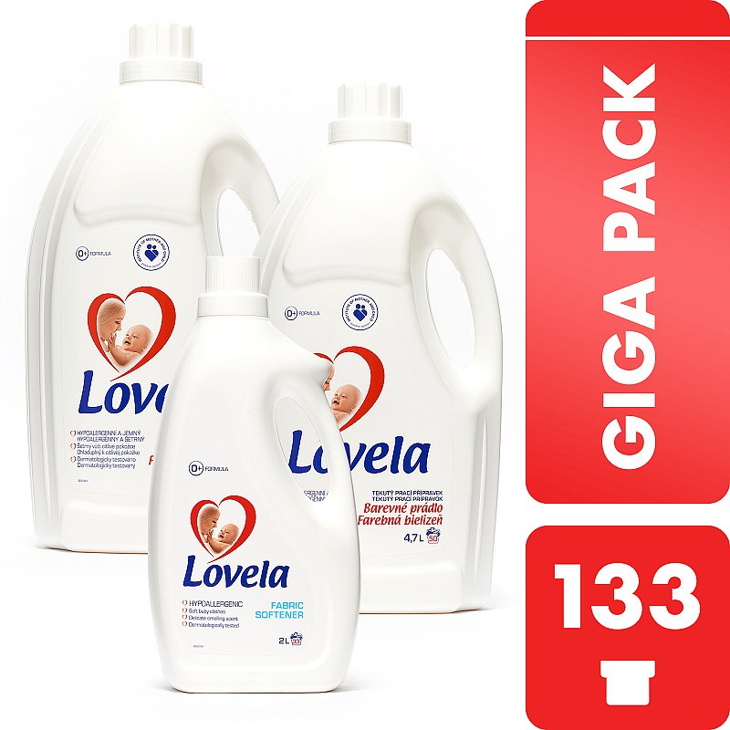 LOVELA Color Gigapack 9,4l prací gel + aviváž zdarma