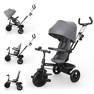 KINDERKRAFT Tříkolka Aston 2 Plus Grey, 9m+