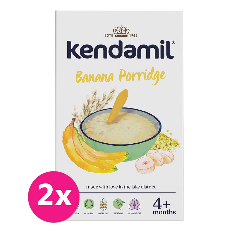 2x KENDAMIL Kaše jemná banánová (150 g)