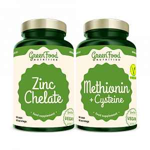 GreenFood Nutrition Methionin + Cysteine + Zinc Chelate dvojbalení 90+60 kapslí