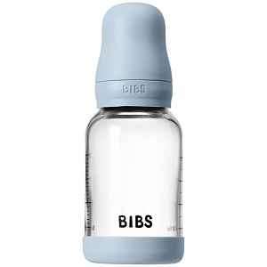 BIBS Baby Glass Bottle Round Latex antikoliková láhev Baby Blue 1 ks