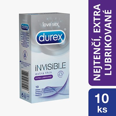 Durex Invisible Extra Lubricated  10 ks