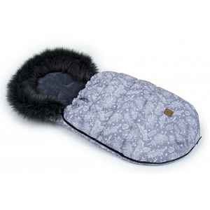 Mamo Tato Zimní fusak Lux s kožešinkou, Šišky, 50 x 100cm - grafit/šedý