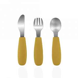 Zopa Silikonový dětský příbor, Mustard Yellow 2
