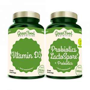 GreenFood Nutrition Probiotics Lactospore + Prebiotics + Vitamin D3 60+60 kapslí