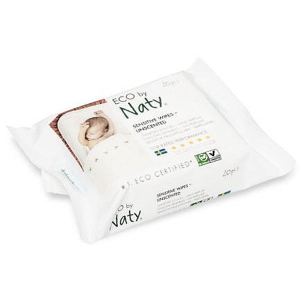 Vlhčené ubrousky Naty Nature Babycare bez vůně - pro citlivou pokožku (20 ks)