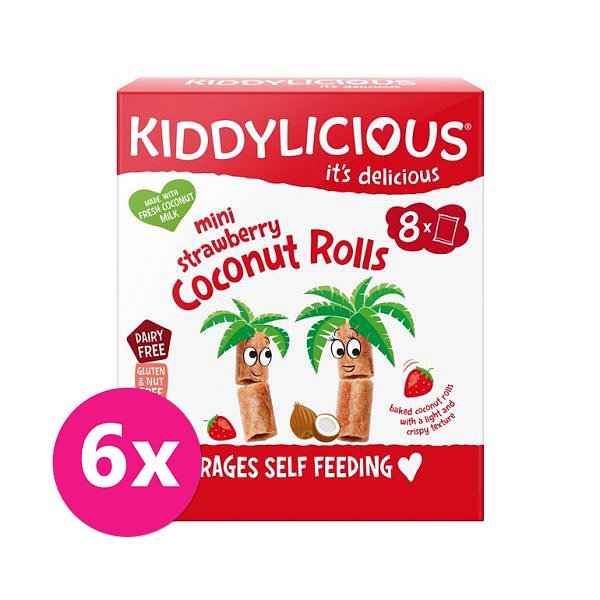 6x KIDDYLICIOUS Mini jahodové trubičky