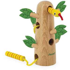Janod Tropik Tropical Lace-Up Tree aktivity hračka 18m+ 1 ks