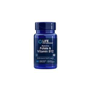 Life Extension BioActive Folate a Vitamin B12 90 kapslí