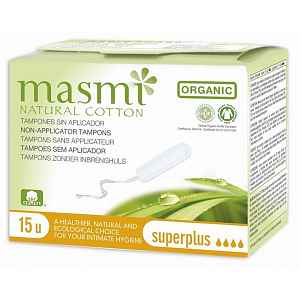 Tampony MASMI SUPER PLUS z organické bavlny 15ks
