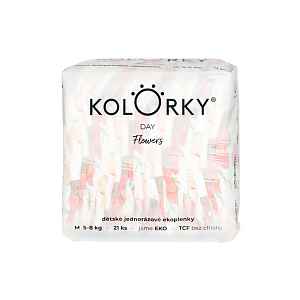 Kolorky DAY - květy - M (5-8 kg) jednorázové eko plenky 21ks