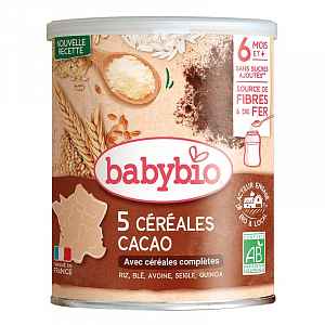 BABYBIO nemléčná bio kaše s kakaem 220g