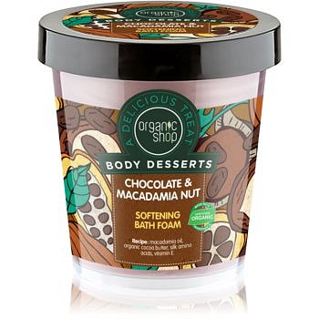 Organic Shop Body Desserts Chocolate & Macademia Nut zjemňující pěna do koupele  450 ml